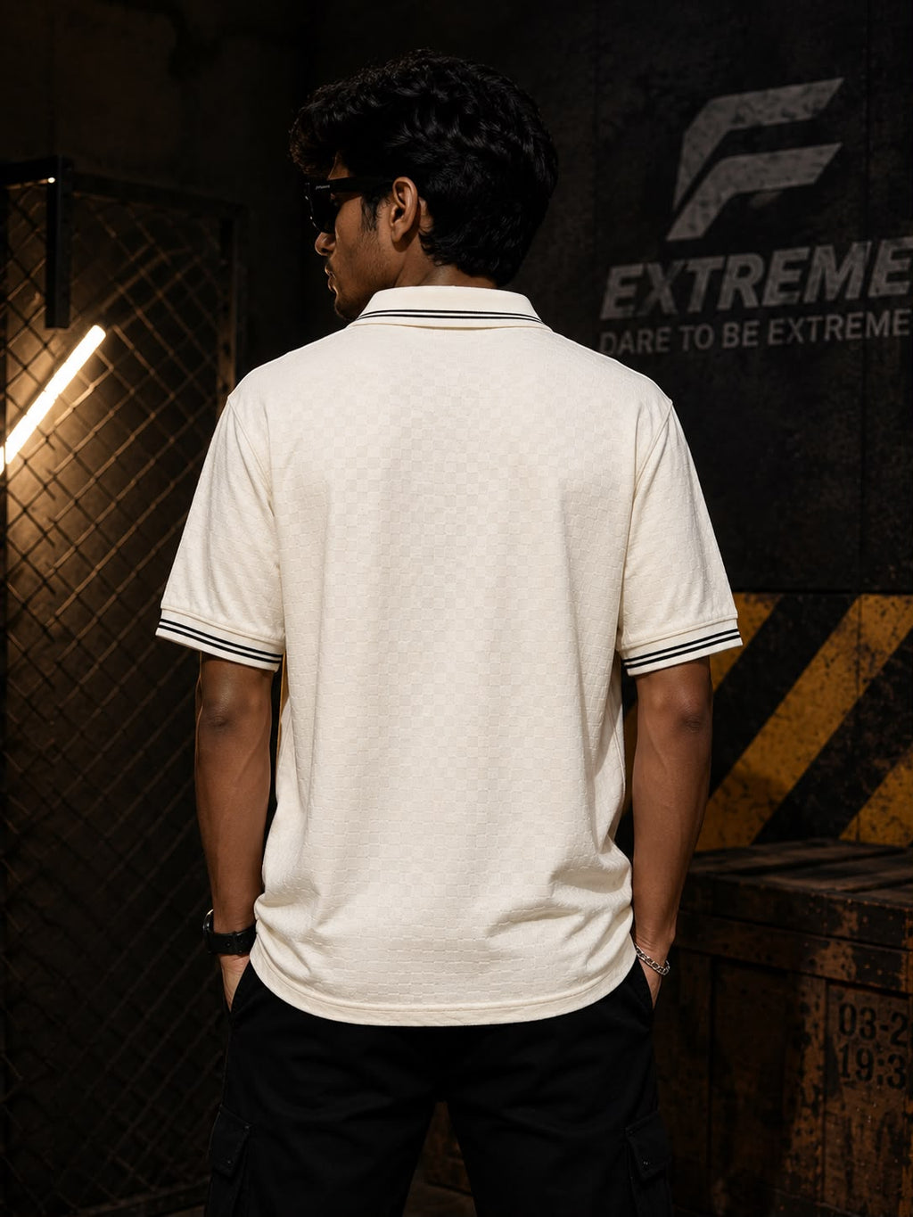 Men's Textured Cricket Polo T-Shirt - Extreme Sports