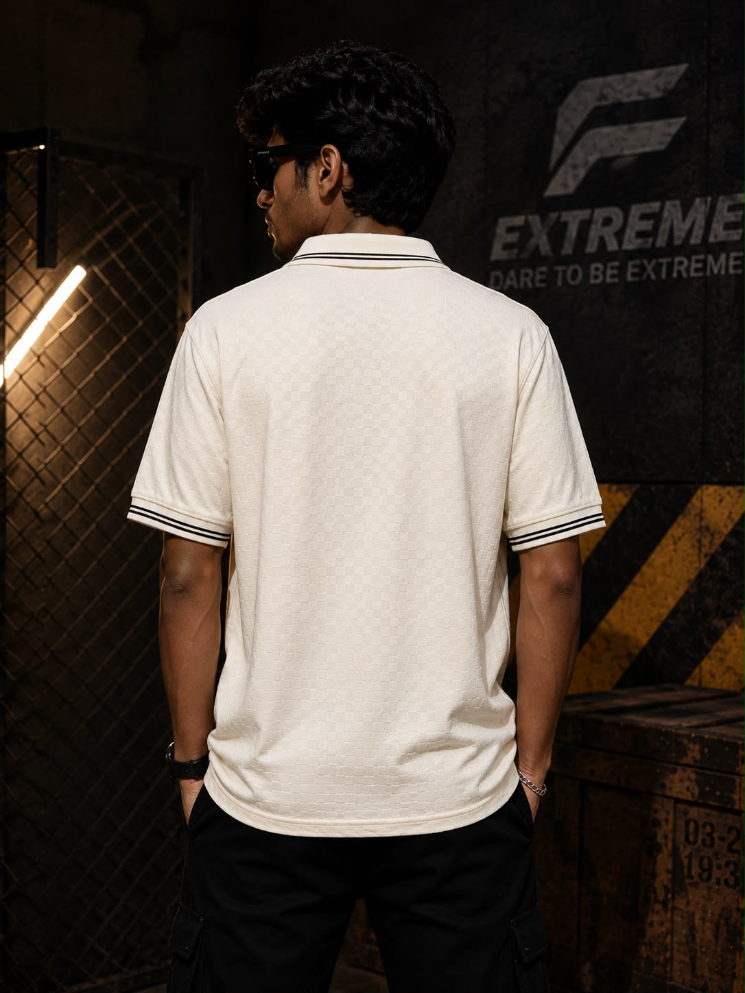 Men's Textured Cricket Polo T-Shirt - Extreme Sports