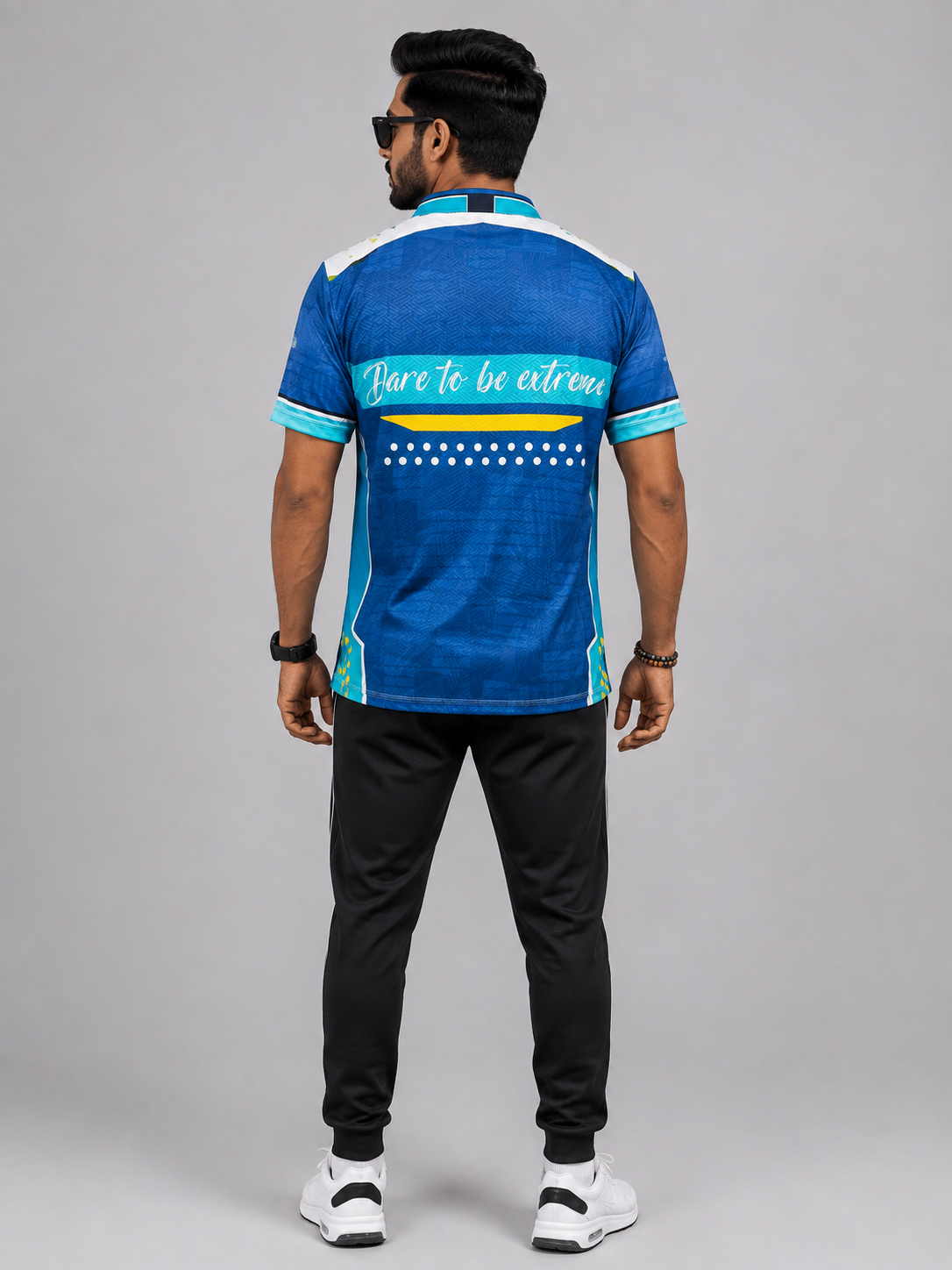 Men's Dare Cricket Polo Jersey – Teal & Blue